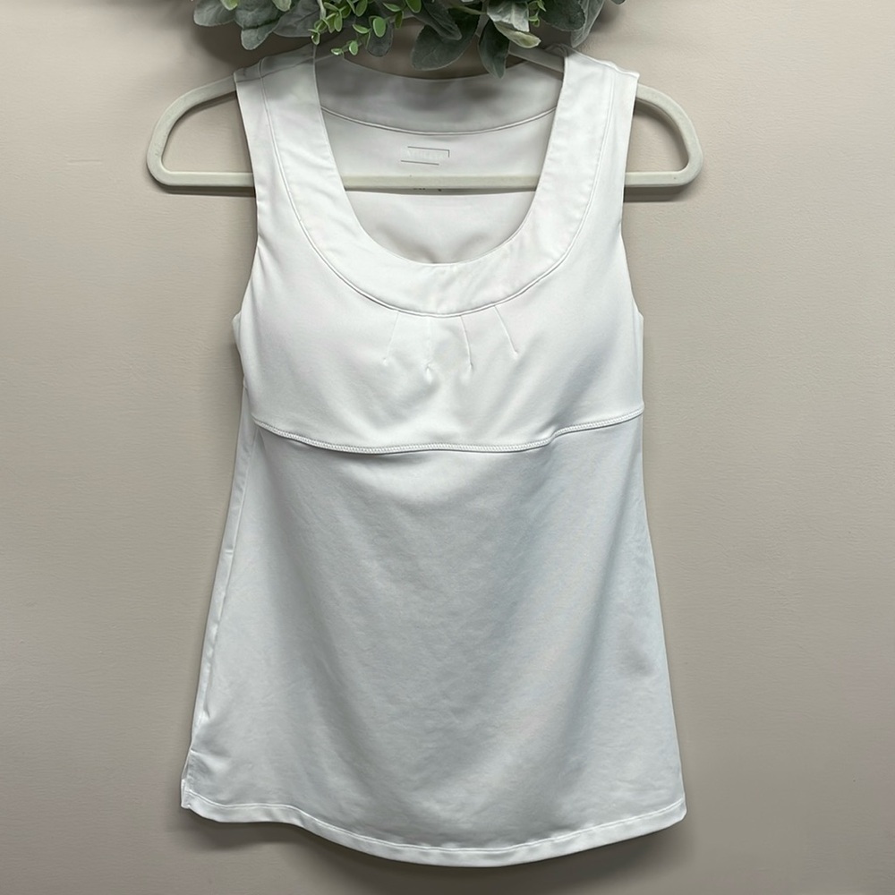 Athleta Inner Strength Built In Bra Tank Top White 36C
